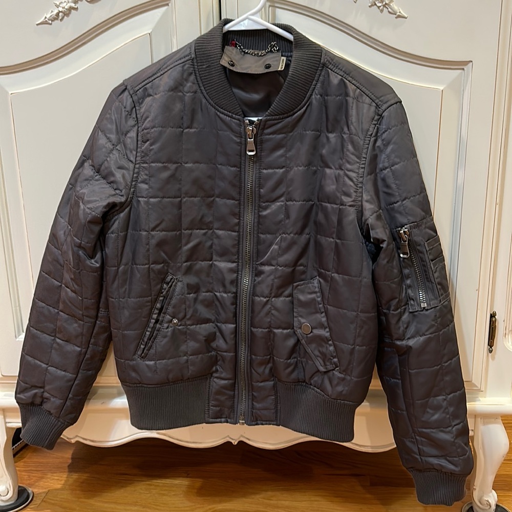 Gray Lightweight Bomber Jacket - image 1